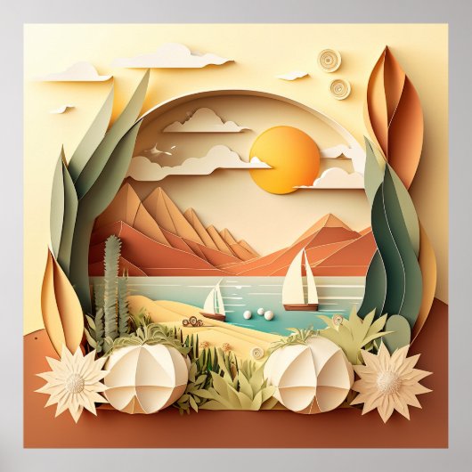 3D-uitzicht op leuke oceaanliefhebbers Poster (Voorkant)