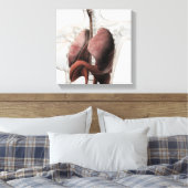 3D Uitzicht van het Ademhalingsstelsel van de Vrou Canvas Afdruk (Insitu (Slaapkamer))