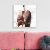 3D Uitzicht van het Ademhalingsstelsel van de Vrou Canvas Afdruk (Insitu (Woonkamer))
