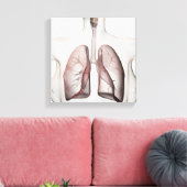 3D Uitzicht van het ademhalingssysteem van de Vrou Canvas Afdruk (Insitu (Woonkamer))