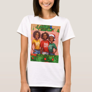3D Ultra Gedefinieerde Afro-Amerikaanse Kerstman T-shirt