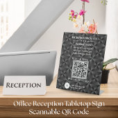 3D Urban Black Gradient Business Logo QR Code Reclamebord Met Voetstuk
