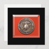 3D USMC Seal  Card voor elk willekeurig geval! Save The Date (Voorkant / Achterkant)