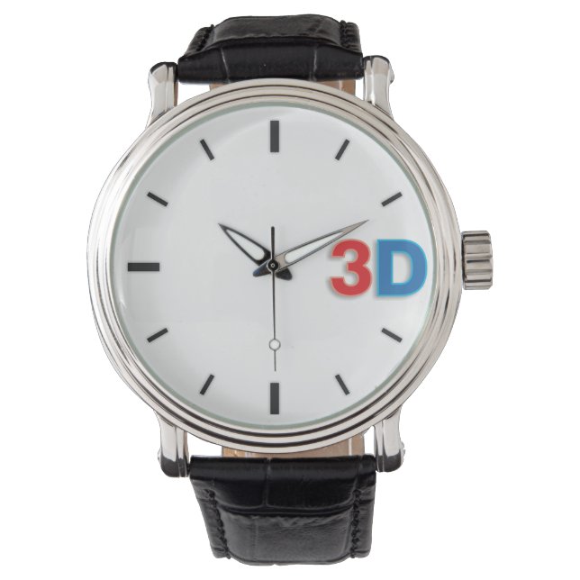 3D uur 2-RdBl. Horloge (Voorkant)