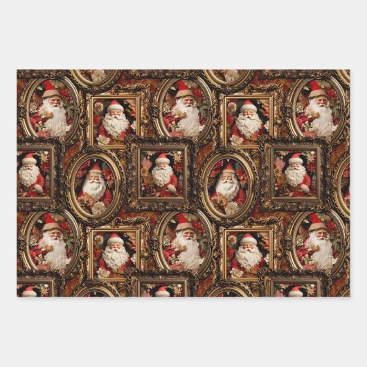  3D Vader Kerstmis Inpakpapier Vel (Voorkant 3)