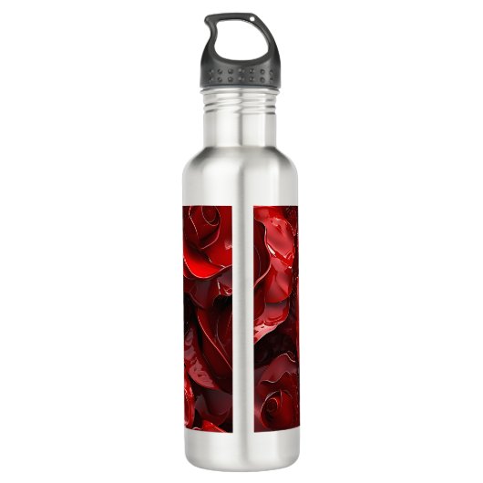 3D Valentijn rode rozen Waterfles (Achterkant)