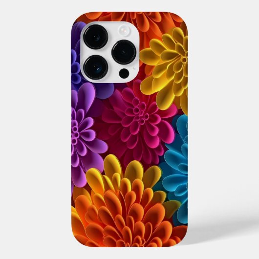3D veelkleurige bloemen Case-Mate iPhone Case (Achterkant)