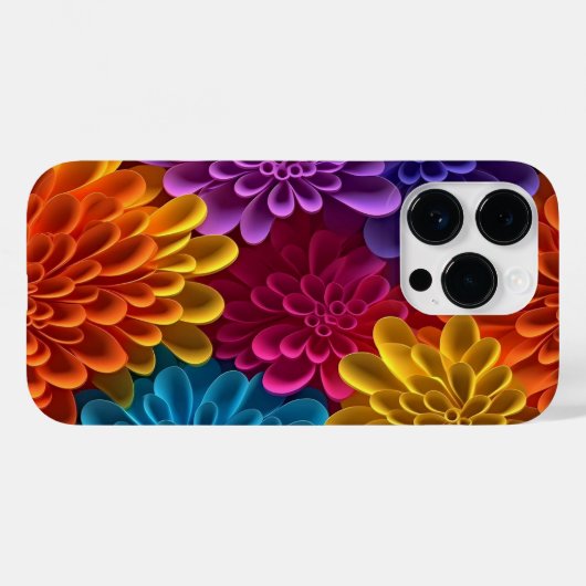 3D veelkleurige bloemen Case-Mate iPhone Case (Achterkant (horizontaal))
