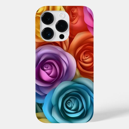 3D veelkleurige Rozen Case-Mate iPhone Case (Achterkant)