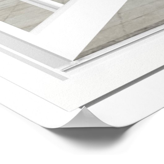 3D-venster Uitzicht-zwempool Poster (Hoek)