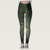 3d Verbluffend Boho patroon in Zwart Leggings (Voorkant)