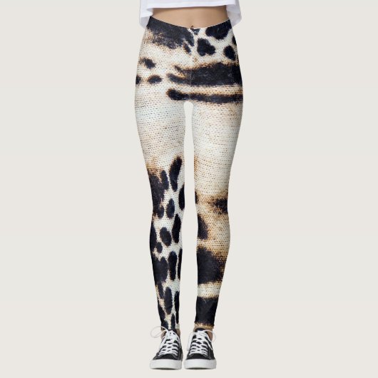 3d Verbluffend Dierenpatroon in Hyena Huidontwerp Leggings (Voorkant)