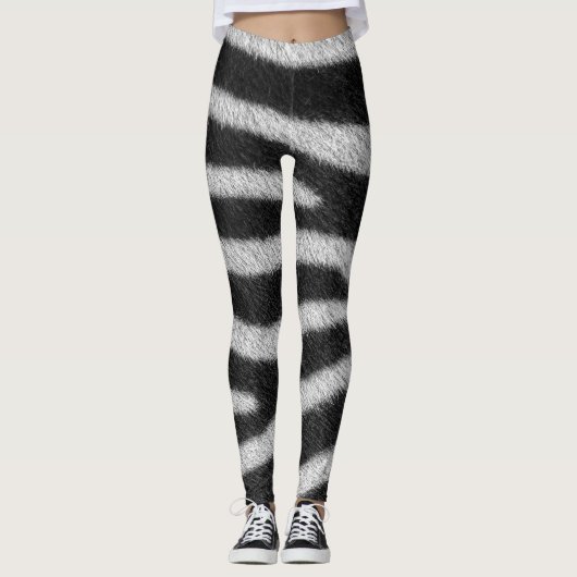 3d Verbluffend Dierenpatroon in Zebra huidontwerp Leggings (Voorkant)