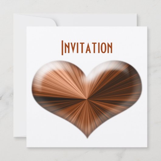3D Verbluffend modern Heart Design Invitation Kaart (Voorkant)