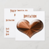 3D Verbluffend modern Heart Design Invitation Kaart (Voorkant / Achterkant)