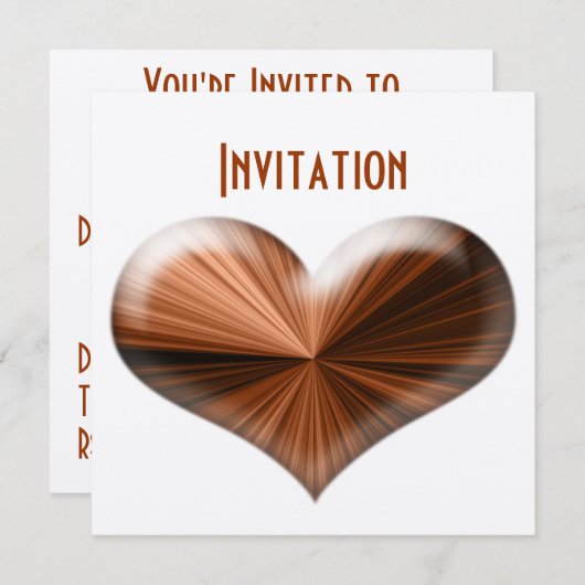 3D Verbluffend modern Heart Design Invitation Kaart (Voorkant / Achterkant)