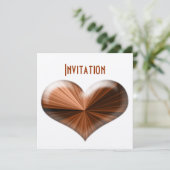 3D Verbluffend modern Heart Design Invitation Kaart (Staand voorkant)