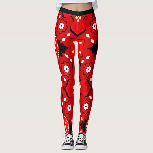 3d Verbluffend Tribal patroon in Verbazingwekkende Leggings (Voorkant)
