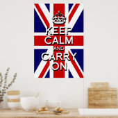 3D Verhoogd effect houdt kalm op de Britse vlag Poster (Keuken)