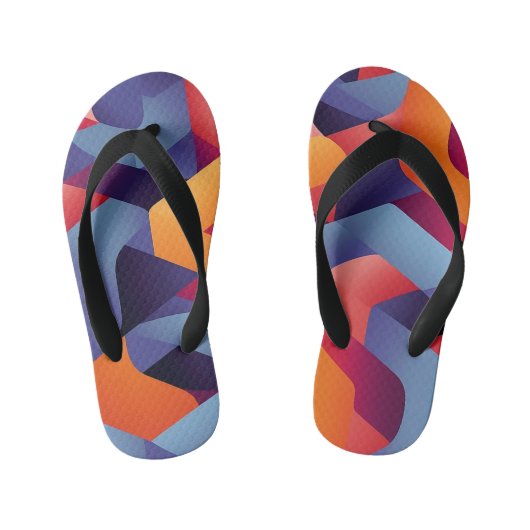 3D Vibrant Geometrisch Patroon 2 Kinder Teenslippers (Voetbed)