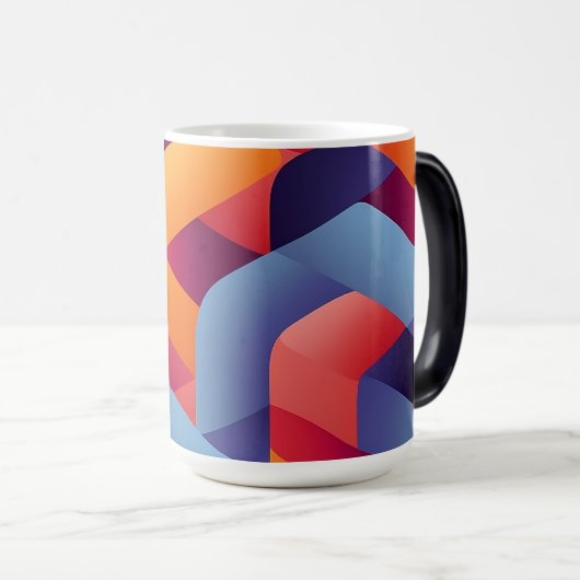 3D Vibrant Geometrisch Patroon 2 Magische Mok (Voorkant rechts)