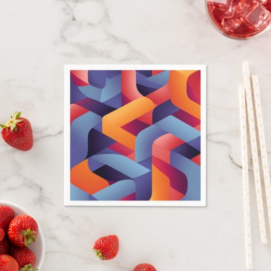 3D Vibrant Geometrisch Patroon 2 Servet (Insitu)