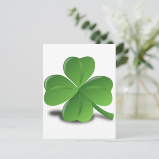 3D Vier Leaf Clover Briefkaart (Staand voorkant)