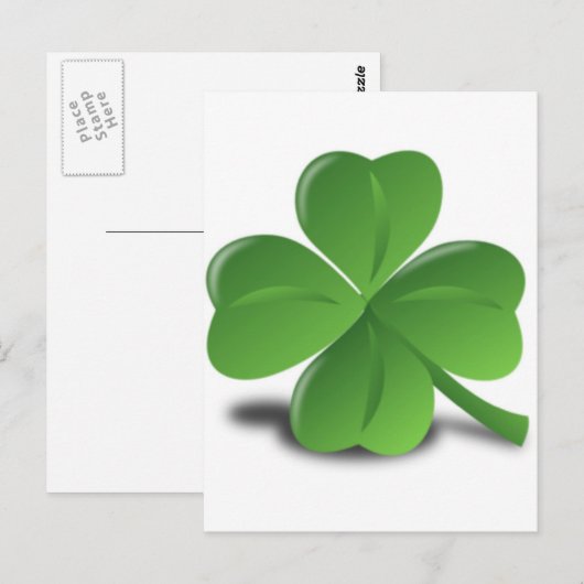 3D Vier Leaf Clover Briefkaart (Voorkant / Achterkant)