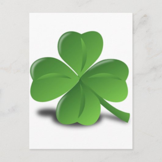 3D Vier Leaf Clover Briefkaart (Voorkant)