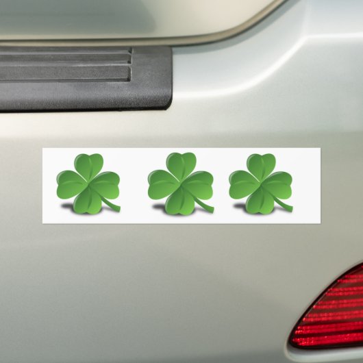 3D Vier Leaf Clover Bumpersticker (Op auto)