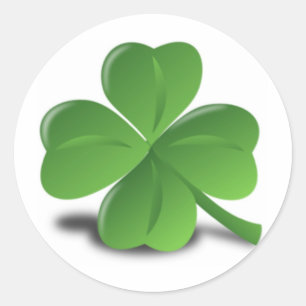 3D Vier Leaf Clover Ronde Sticker