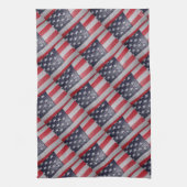 3D Vierde vlag juli Theedoek (Verticaal)