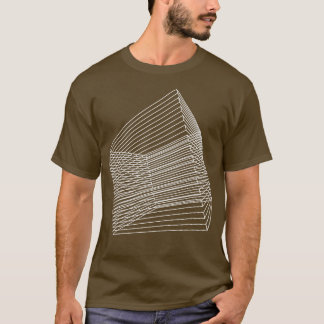3D vierkant draadframe ontwerp T-shirt