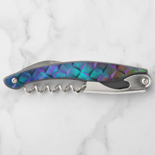 3D vierkant gekleurd blauw, lila tot roze of drieh Kurkentrekker