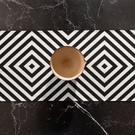 3D Vierkante Illusiepatroon Korte Tafelloper