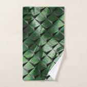 3D-vierkantjes mengen met donkergroen afbeelding a Bad Handdoek (Handdoek)