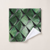 3D-vierkantjes mengen met donkergroen afbeelding a Bad Handdoek (Wasdoekje)