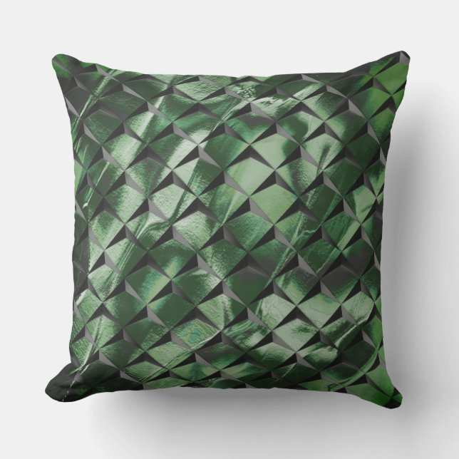 3D-vierkantjes mengen met donkergroen afbeelding a Buitenkussen (Voorkant)