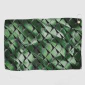 3D-vierkantjes mengen met donkergroen afbeelding a Golfhanddoek (Horizontaal)