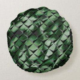 3D-vierkantjes mengen met donkergroen afbeelding a Rond Kussen
