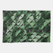 3D-vierkantjes mengen met donkergroen afbeelding a Theedoek (Horizontaal)
