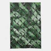 3D-vierkantjes mengen met donkergroen afbeelding a Theedoek (Verticaal)