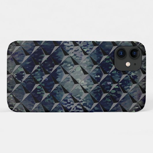 3D-vierkantjes mengen met donkergroen 'rookglas' Case-Mate iPhone Case (Achterkant (horizontaal))