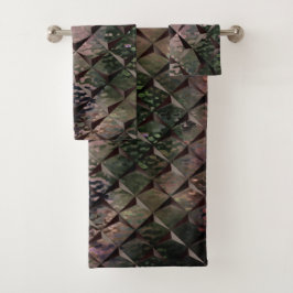 3D-vierkantjes mengen met gehamerd glas van achter Bad Handdoek