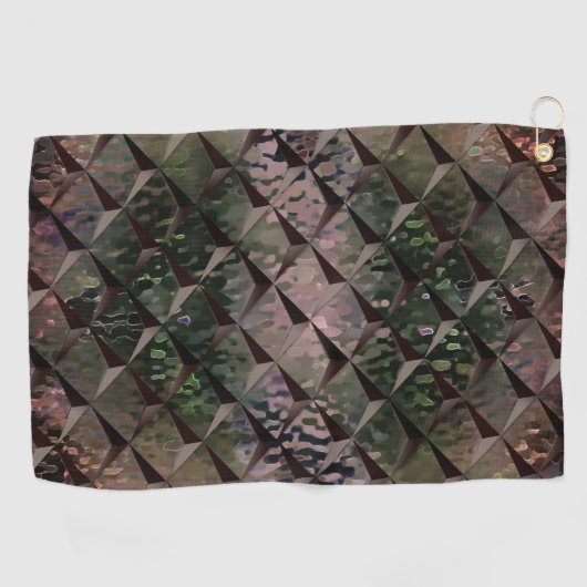 3D-vierkantjes mengen met gehamerd glas van achter Golfhanddoek (Horizontaal)