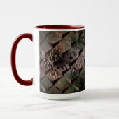 3D-vierkantjes mengen met gehamerd glas van achter Mok (Links)