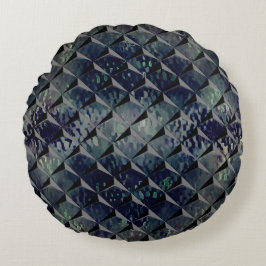 3D-vierkantjes mengen met gehamerd glas van achter Rond Kussen