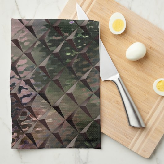 3D-vierkantjes mengen met gehamerd glas van achter Theedoek (Quarter Fold)