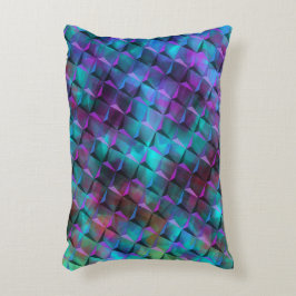 3D vierkantjes met blauw, lila tot roze of driehoe Accent Kussen