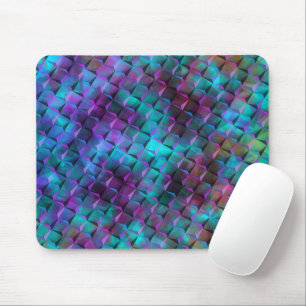 3D vierkantjes met blauw, lila tot roze of driehoe Muismat